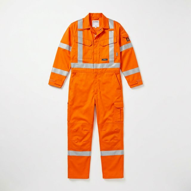 Orange Hi-Vis Reflective Coverall View 2