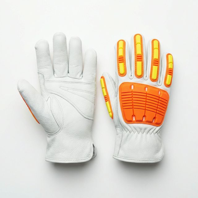 Goat Skin Impact Gloves - White View 2