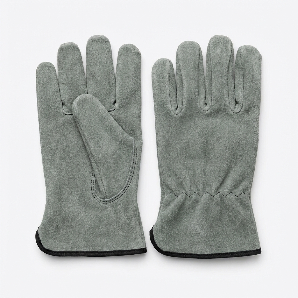 Leather Driving Gloves - Grey