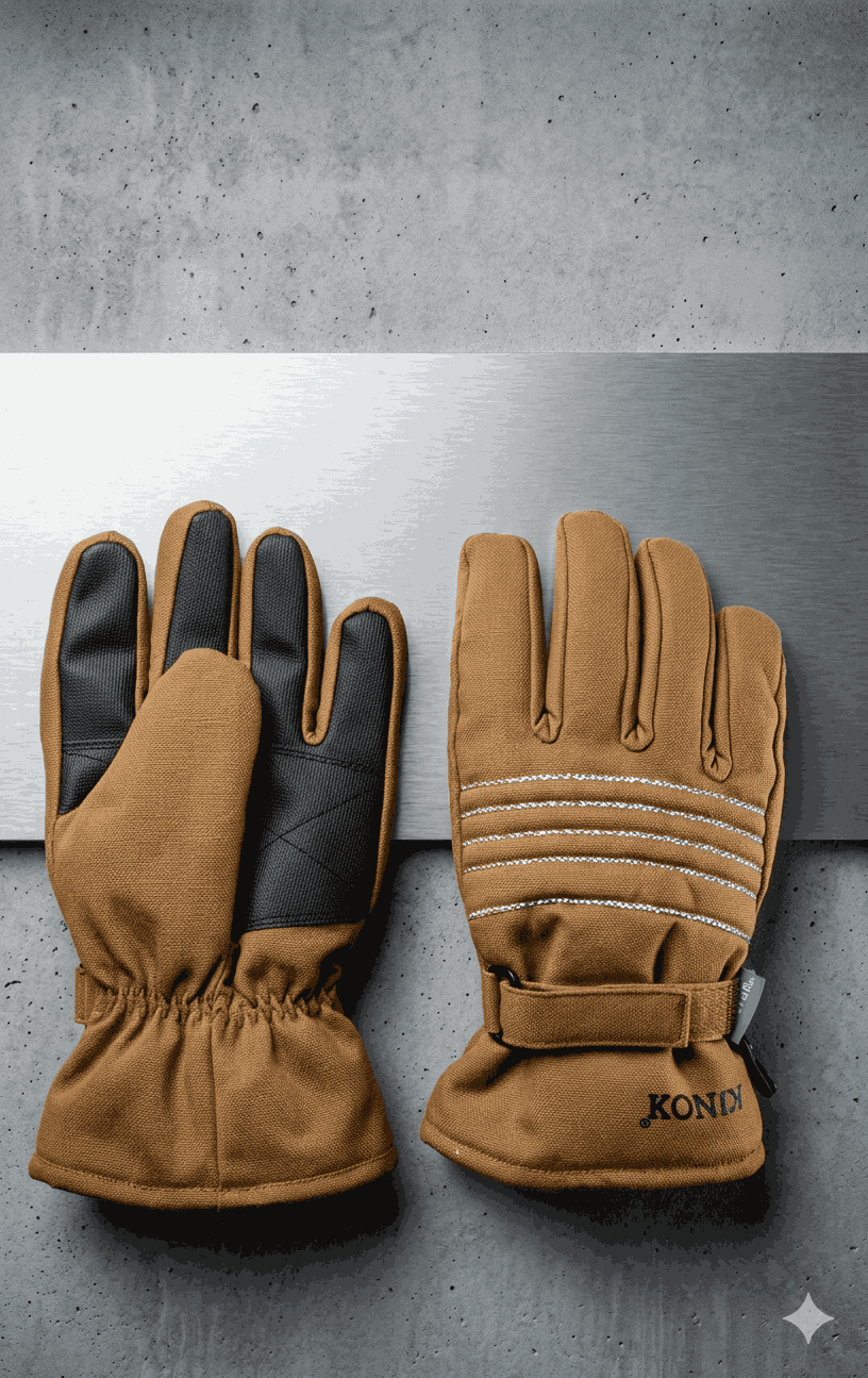Mechanical Gloves Brown View 1