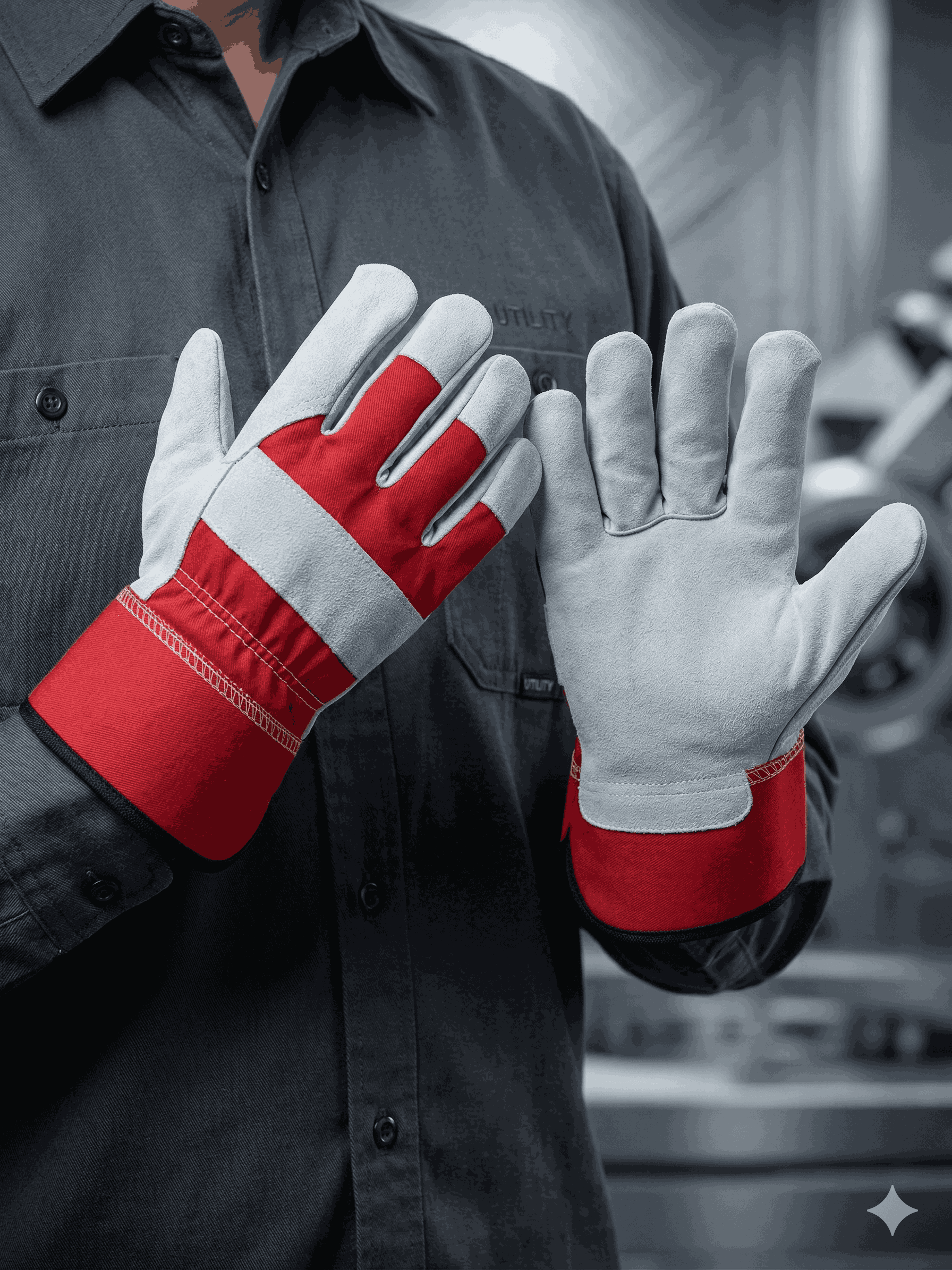 Leather Working Gloves View 1