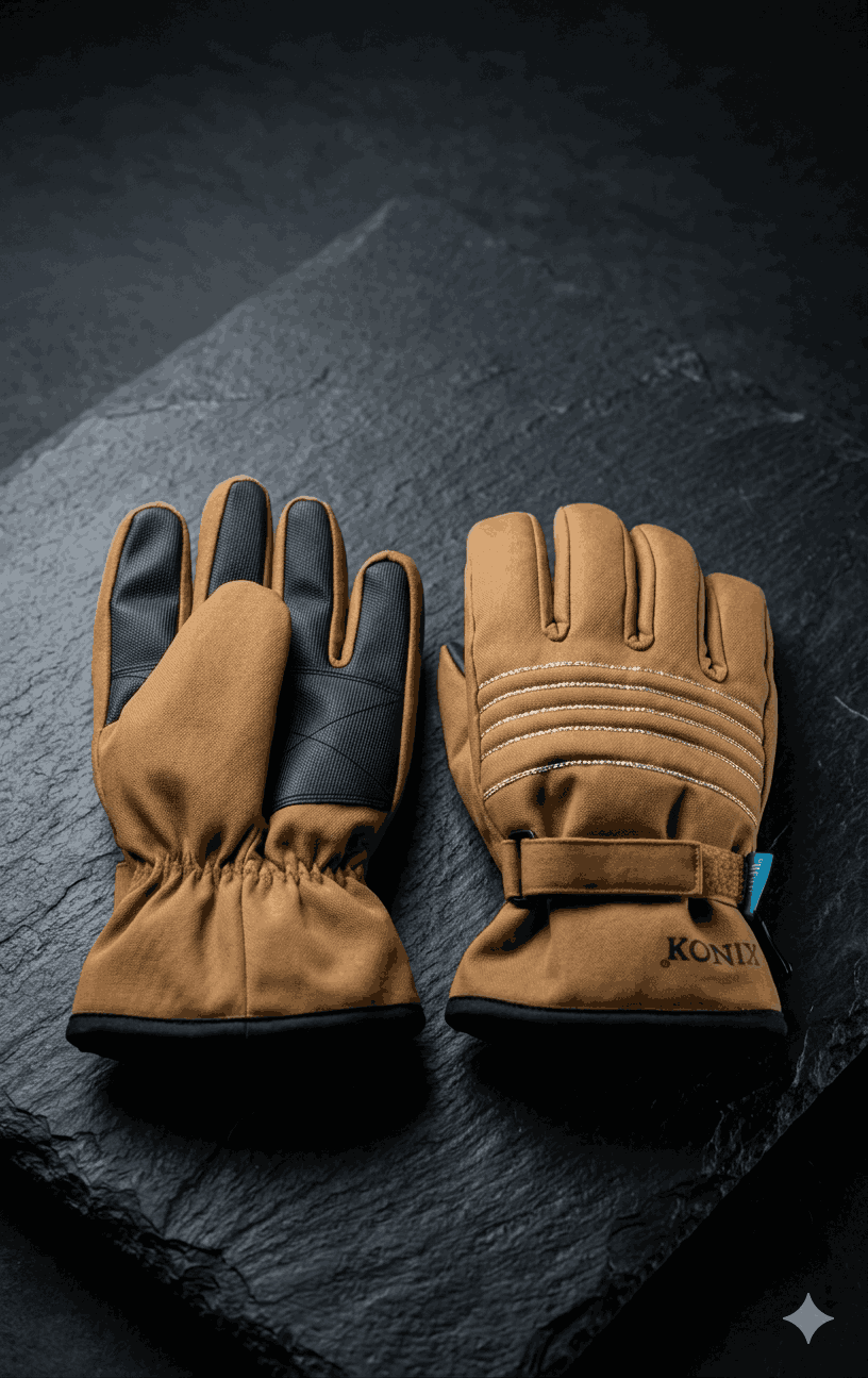 Mechanical Gloves Brown View 2