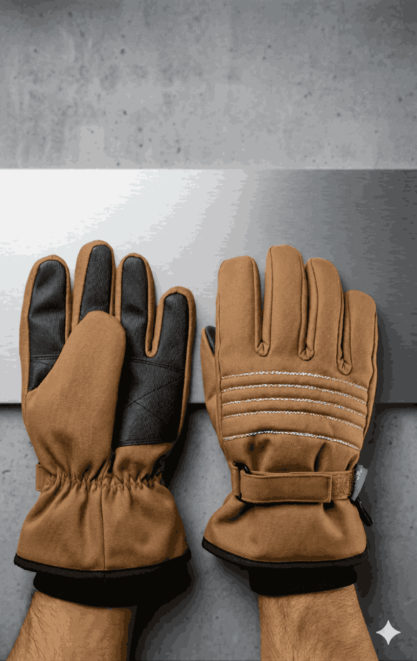 Mechanical Gloves Brown View 4